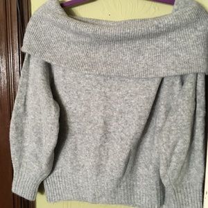 H&M off-the-shoulder gray sweater